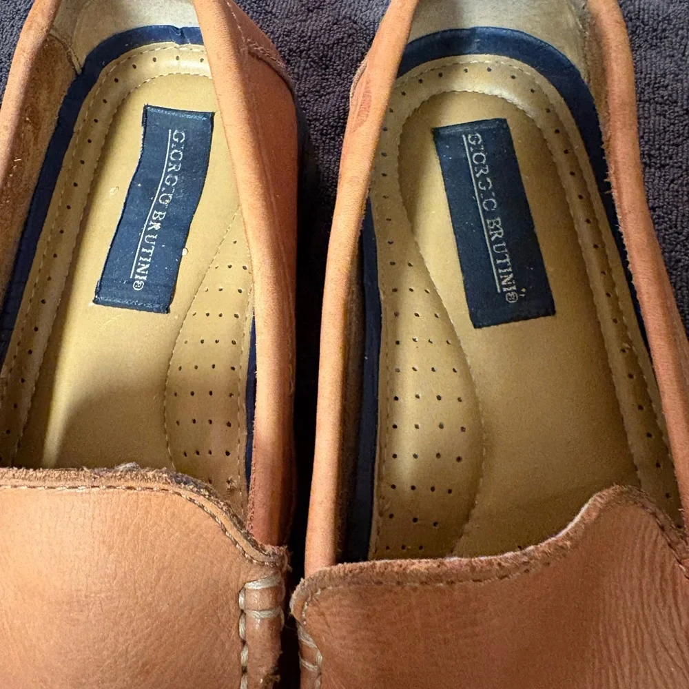 Giorgio Brutini Men's Leather Slip-On Loafers in Light Brown‎ Size 10.5